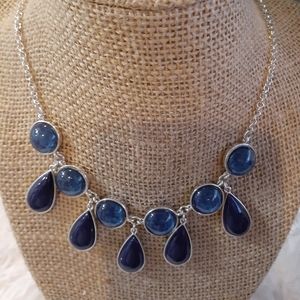 Liz Claiborne necklace blue silver